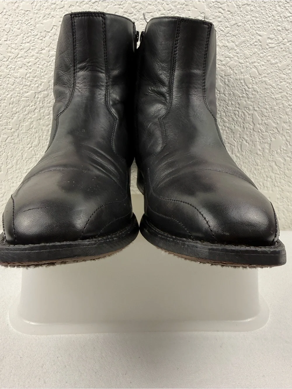 Laredo Hoxie 62009 Western Ankle Boots | Black Leather | Side Zip | Men's 10D